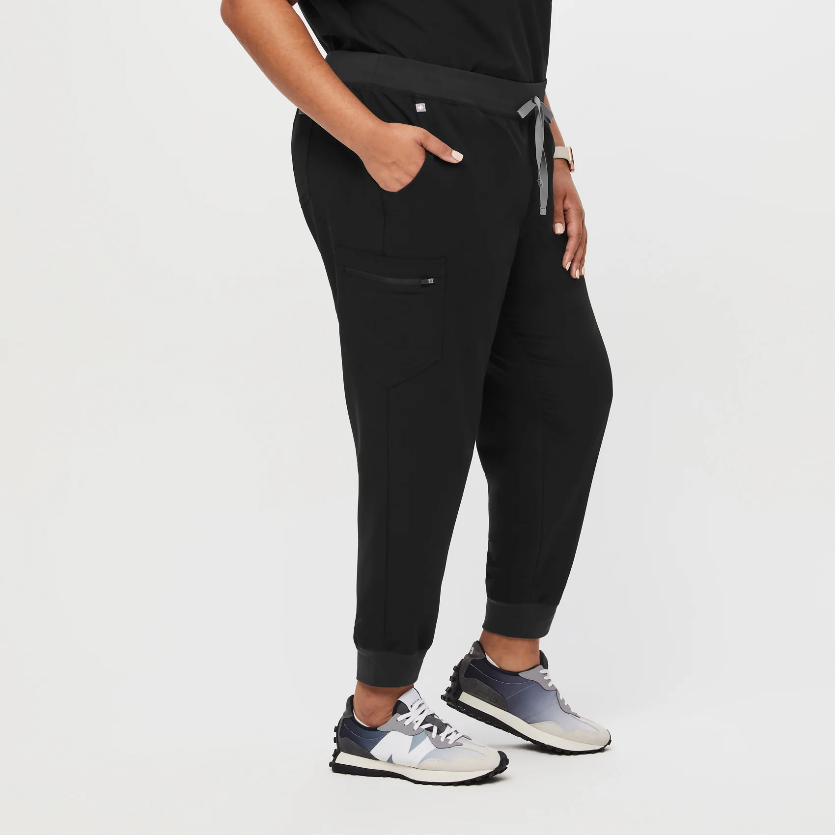 women's Black Zamoraā¢- Petite Jogger Scrub Pants (3XL - 6XL) - Image 3
